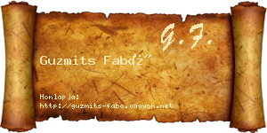 Guzmits Fabó névjegykártya
